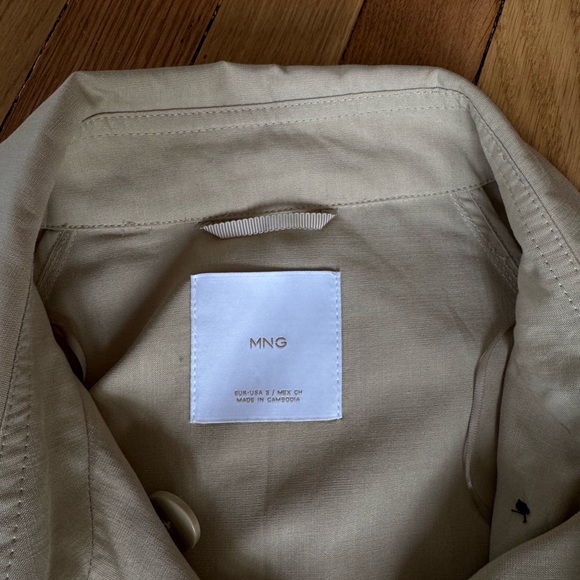 Mango Beige Women's Fluid Tencel Double Breasted Trench Coat - Picture 7 of 9